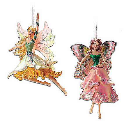 Jonquilla Daffodil & Angelique Tulip Fairy Ornament Set