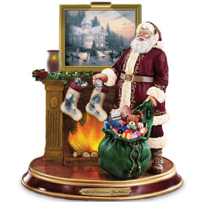 Thomas Kinkade Illuminated Santa Claus Tabletop Figurine: Light Up The Holidays
