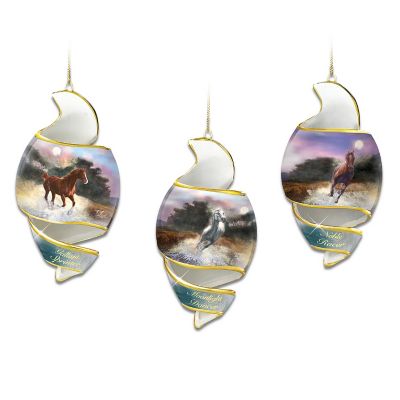 Free As The Wind Horse Art Heirloom Porcelain Ornament Set: Set One