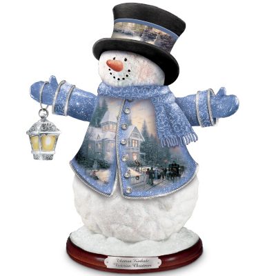 Thomas Kinkade Victorian Christmas Snowman Figurine