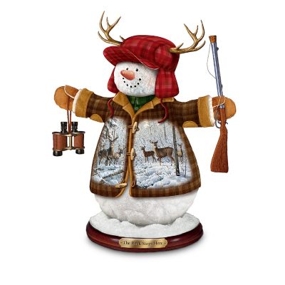 Deer Hunters Christmas Tabletop Snowman Figurine: The Buck Stops Here