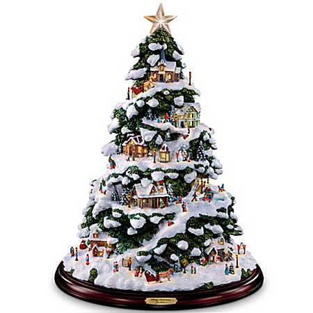 Thomas Kinkade Village Christmas Artificial Tabletop Christmas Tree
