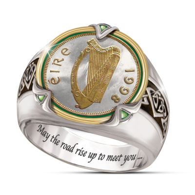 irish coin mens ring