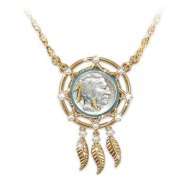 Noble Spirit Buffalo Nickel Dreamcatcher Necklace