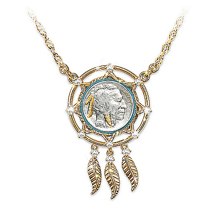 Noble Spirit Buffalo Nickel Dreamcatcher Necklace