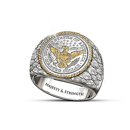 Barber Silver Coin Mens Ring