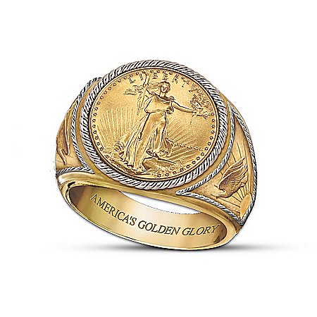 Saint-Gaudens Golden Proof Mens Ring