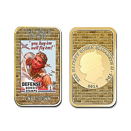 The World War Poster Gold Plated Ingot Set With Display Box