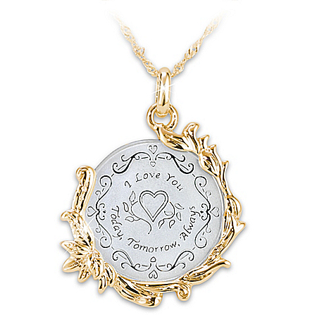 Today, Tomorrow And Always 18K Gold-Plated Pendant Necklace