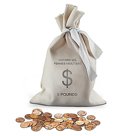The Historic U.S. 700 Lincoln Pennies 5 Pound Vault Bag Coin Set