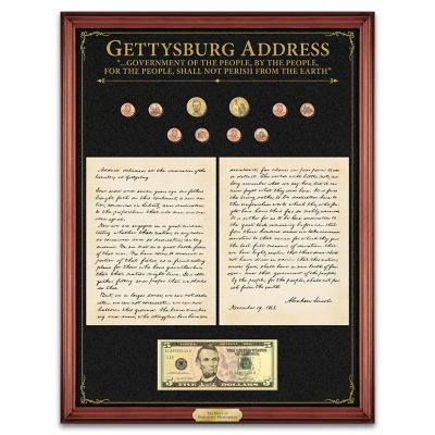 The Gettysburg Address: Voice Of Democracy Wall Decor With Mahogany Finished Wooden Frame