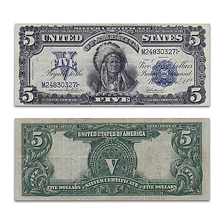 Series Of 1899 $5 Silver Certificate: Indian Chief Note Currency