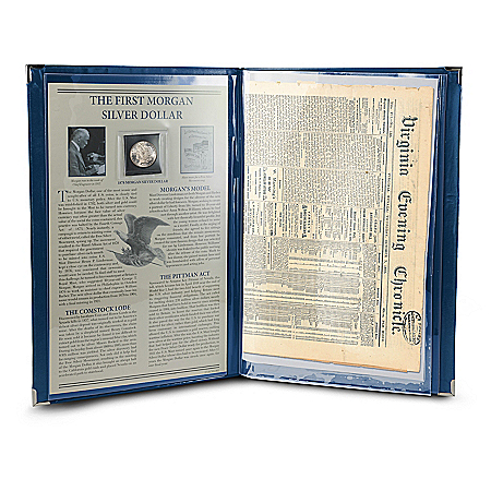 The First-Year Morgan Silver Dollar Deluxe Coin Set With Vintage Newspaper & Display Folio