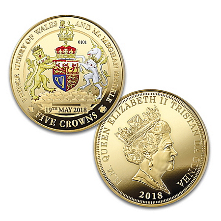 Prince Harry & Meghan Markle The Royal Wedding Five Crown Proof Legal Tender Coin