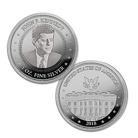 The President John F. Kennedy 99.9% Silver One Ounce Proof Coin With Deluxe Display Box