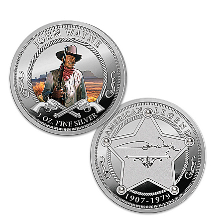 The American Legend John Wayne 1 Oz. Silver Proof Coin With Deluxe Display Box