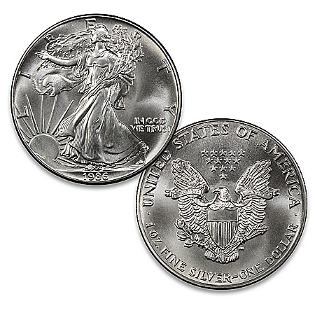 The 1986 First Year Of Issue American Eagle Silver Dollar Coin With Display Box