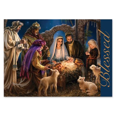 Blessed Nativity Personalized Holiday Cards