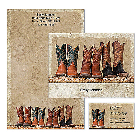Cowboy Boots Personalized Stationery