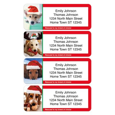 Rescued Is My Breed Of Choice Holiday Address Labels