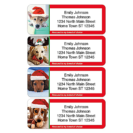 Rescued Is My Breed Of Choice Holiday Address Labels