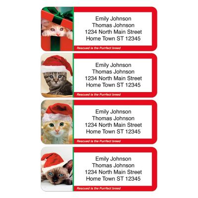 Rescued Is The Purrfect Breed Holiday Address Labels