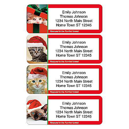Rescued Is The Purrfect Breed Holiday Address Labels