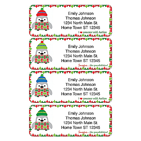 Autism: Imagine Holiday Address Labels