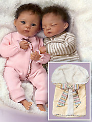 Custom bunting fits both 13' dolls