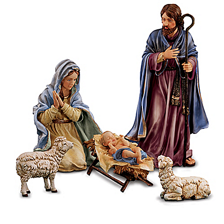 Thomas Kinkade Indoor/Outdoor Nativity Set: Magnificent Holy Night Collection