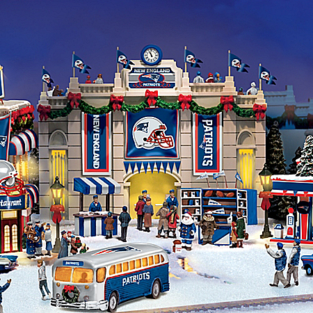 Collectible New England Patriots Christmas Village Collection