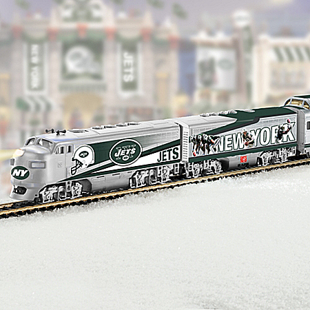 Collectible NFL Football New York Jets Express Electric Train Collection
