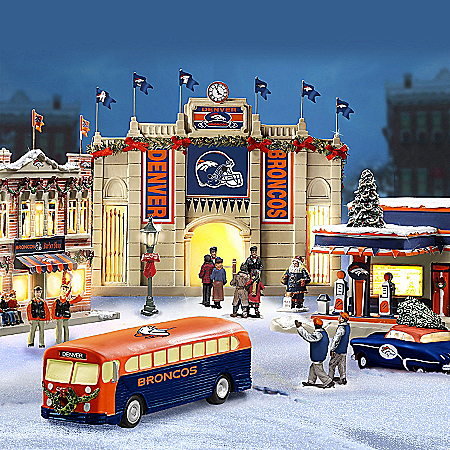 Denver Broncos Collectible Christmas Village Collection