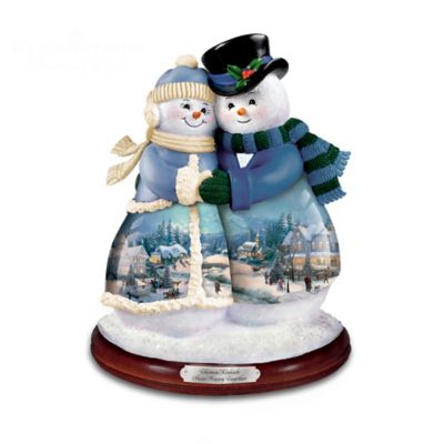 Thomas Kinkade Musical Snowman Figurine Collection: Snow Couples