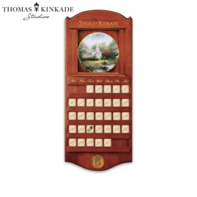 Thomas Kinkade Simpler Times Collector, Thomas Kinkade Wooden Perpetual Wall Calendar