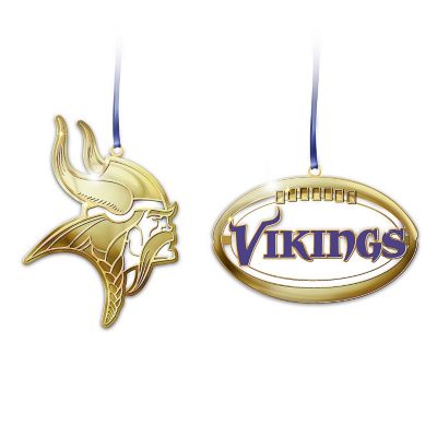 The Official 50th Anniversary Minnesota Vikings Brass Ornament Collection