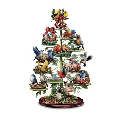 Holiday Tweets Tree Collection: Songbird Figurines With A Musical Tabletop Tree Display