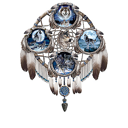 Glow-In-The-Dark Wolf Art Collector Plate Collection: Spirit Of The Wolf