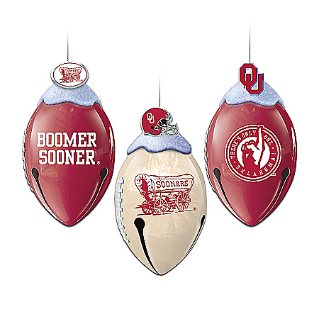 Oklahoma Sooners FootBells Ornament Collection