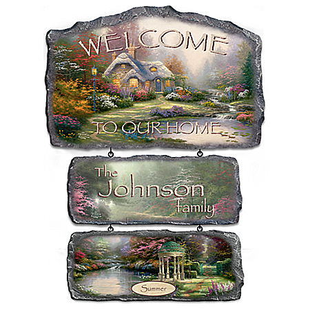 Thomas Kinkade Warm Welcome Personalized Wall Decor Collection