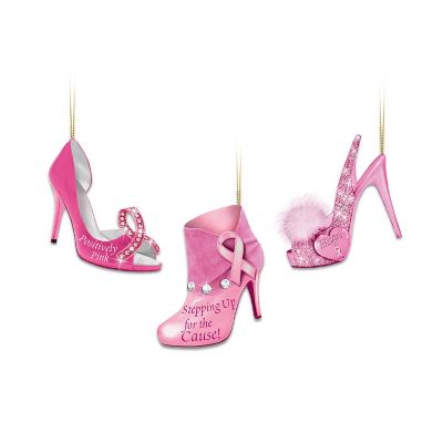 Breast Cancer Support High Heel Shoe Ornament Collection: Walk For the Cause