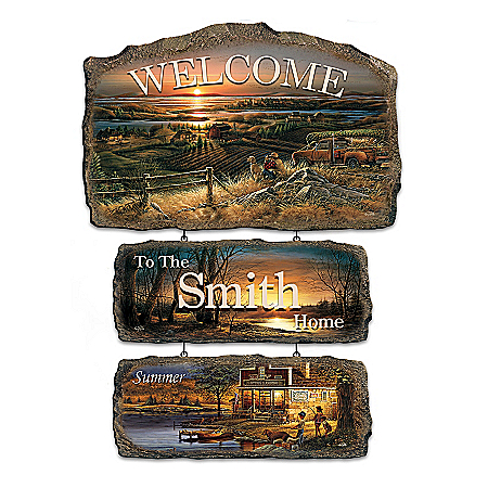 Personalized Welcome Sign Wall Decor: Seasons Of Splendor Collection