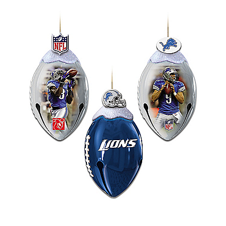 NFL Detroit Lions FootBells Christmas Ornament Collection