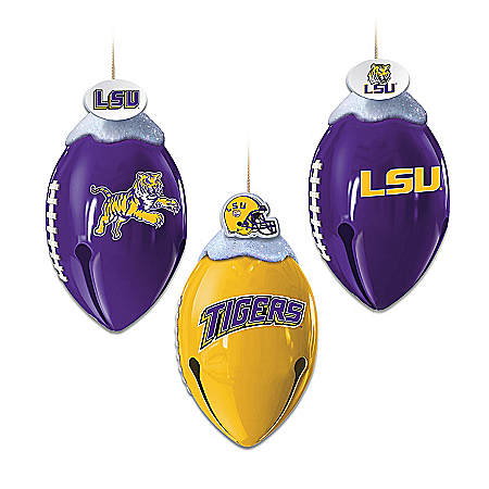 Louisiana State University Tigers FootBells Christmas Ornament Collection