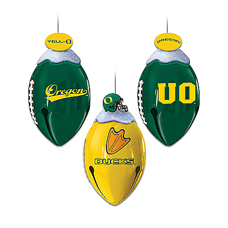 Oregon Ducks FootBells Christmas Ornament Collection
