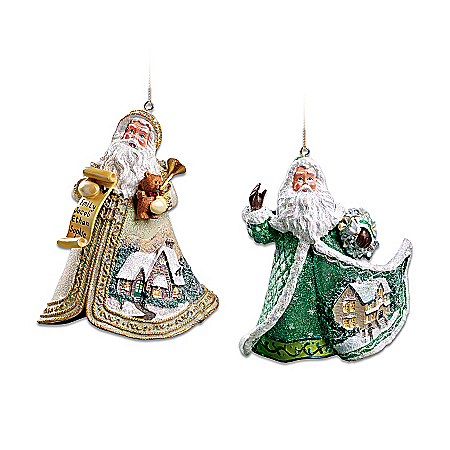 Thomas Kinkade Santa Claus Christmas Tree Ornament Collection: Sugar-Coated Santas