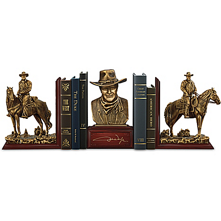 John Wayne: The Duke American Hero Cold-Cast Bronze Bookends Collection
