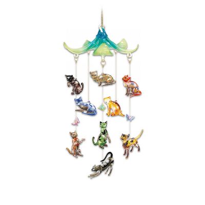 Fabulous Felines Art Glass Hanging Sculpture Collection