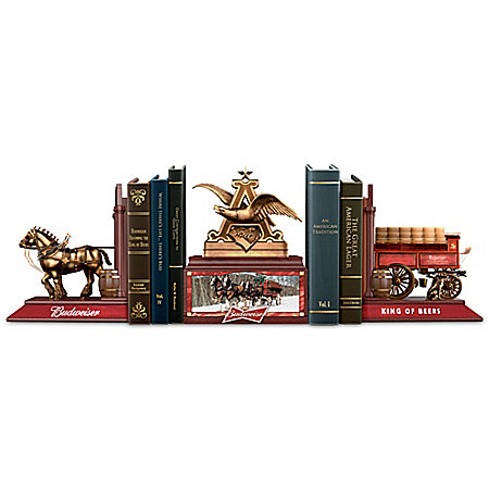 Budweiser Legacy Cold-Cast Bronze Bookends Collection