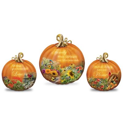 Life's Bounty Illuminated Pumpkin Sculpture Collection